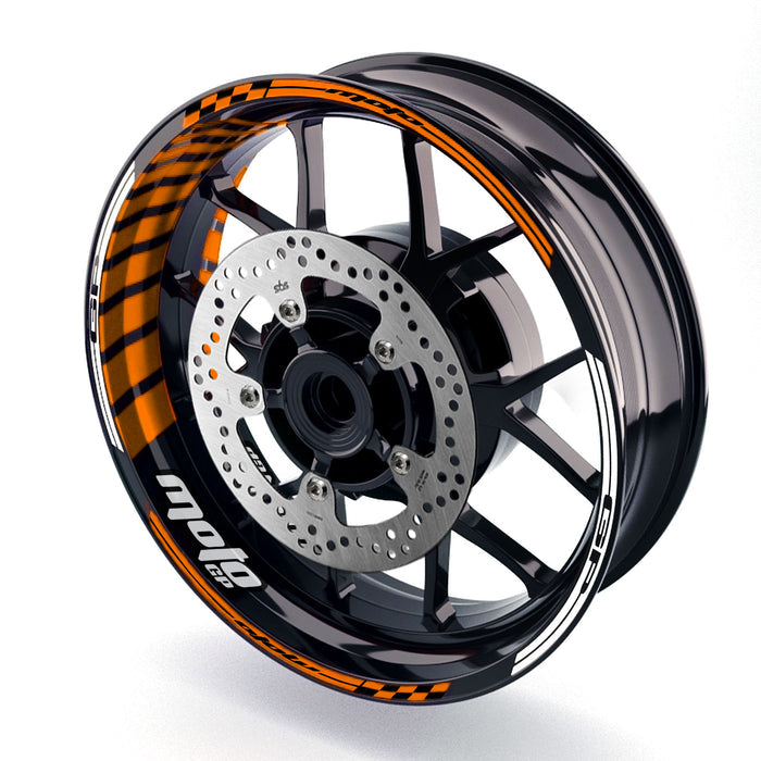 Honda CBR600RR Moto GP stripe wheel rim sticker by StickerBao, 17-inch decal with logo and racing design on motorcycle wheel