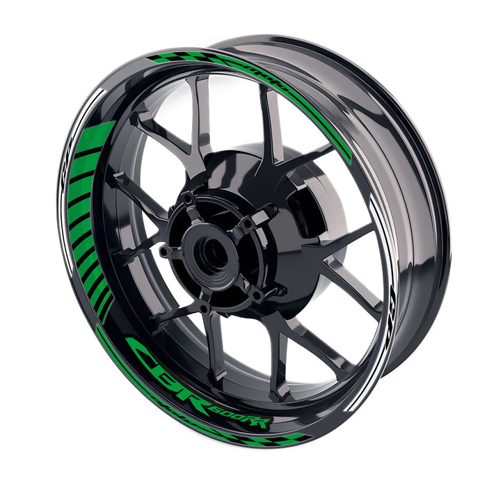 Honda CBR600RR Moto GP stripe wheel rim sticker by StickerBao, 17-inch decal with race-inspired design on the rim.