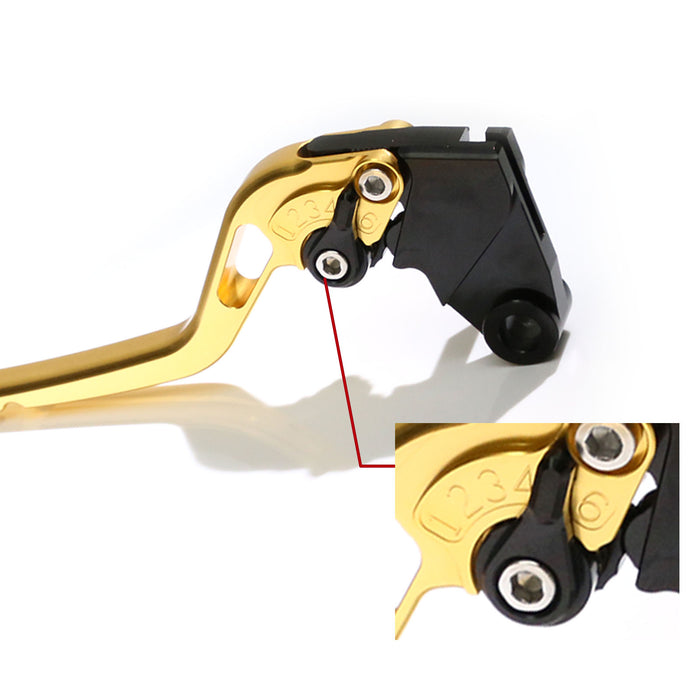 Black CNC motorcycle brake and clutch short levers for Honda CBR929RR 2000-2001 by MC Motoparts, adjustable and lightweight.