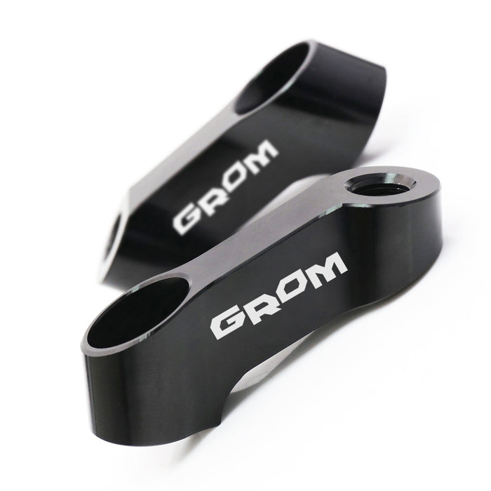 Black MC Motoparts mirror extender for Honda GROM 125 MSX125 rear view mirror, enhances visibility and comfort.