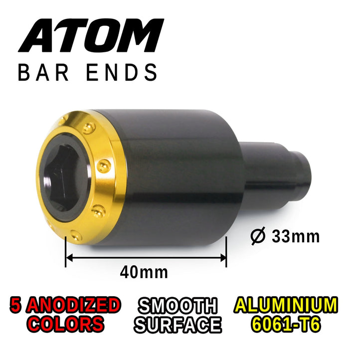 Fit Honda Shadow VT750 2001-2015 Engraved Logo ATOM Bar Ends - MC Motoparts