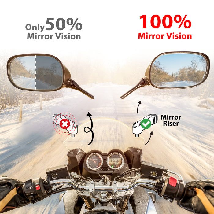 Fit Indian FTR1200 FTR1200S 2019-2020 Engraved Logo Side Mirror Extender Riser - MC Motoparts