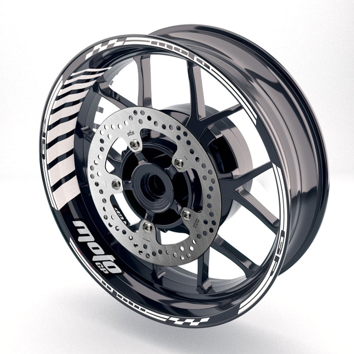 Kawasaki Ninja 1000 650 400 wheel rim sticker with Moto GP stripe logo, 17-inch decal by StickerBao on motorcycle wheel rim