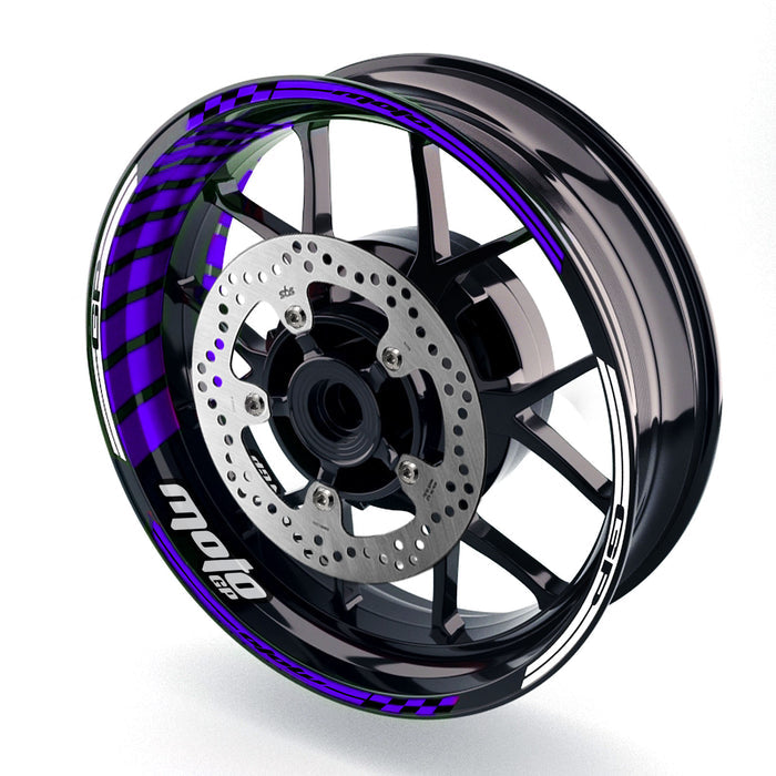 Kawasaki Ninja 250R EX250 wheel rim sticker with Moto GP stripe logo, 17-inch rim decal by StickerBao.