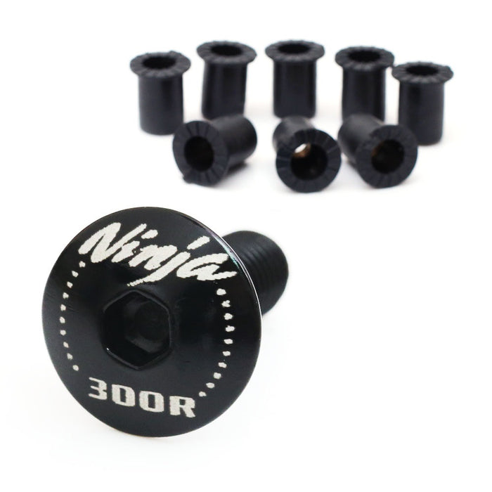 Fit Kawasaki Ninja 300R Engraved Logo Windshield Bolts - MC Motoparts