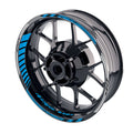 Kawasaki Ninja 650R wheel rim sticker with Moto GP stripe design, 17 inch decal by StickerBao for custom motorcycle wheel styling.