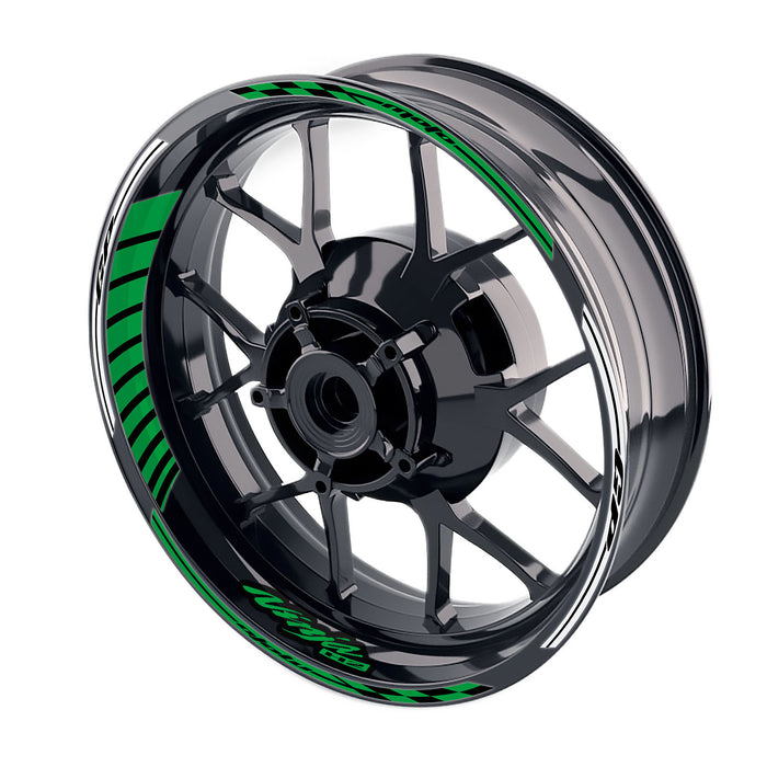 Fit Kawasaki Ninja H2 H2R Logo Moto GP Stripe 17 inch Wheel Rim Sticker - MC Motoparts