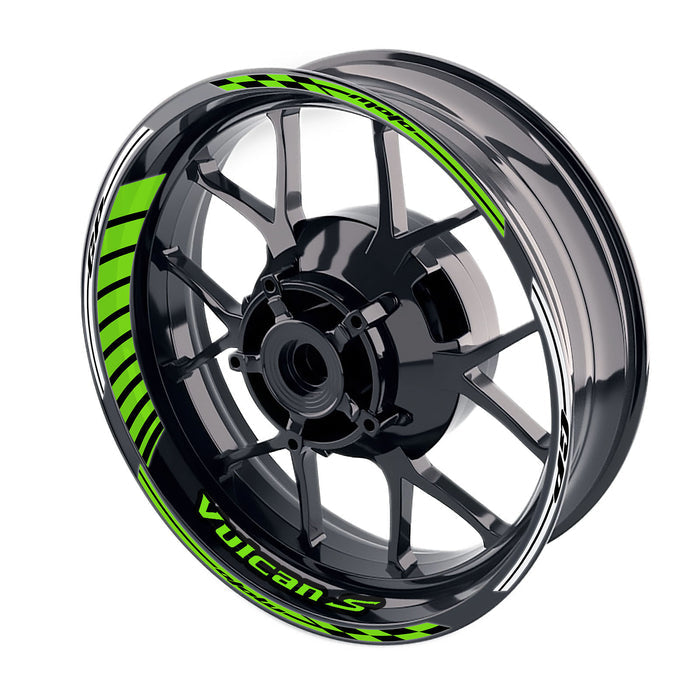 Kawasaki Vulcan S 650 wheel rim sticker with Moto GP stripe logo, 17-inch decal for motorcycle rim by StickerBao