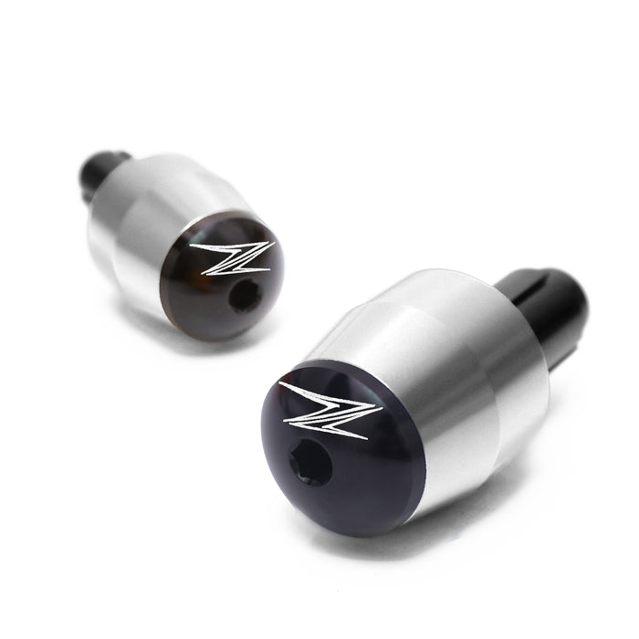 Kawasaki Z Series engraved logo aluminum handlebar ends by MC Motoparts, designed for motorcycle bar end replacement.