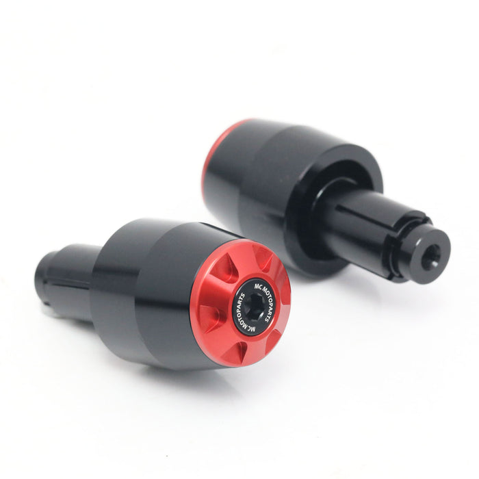 MC Motoparts Fit MV Agusta F3 Dragster Brutale 800 675 CNC bar ends with red accents, designed for motorcycle handlebar installation.