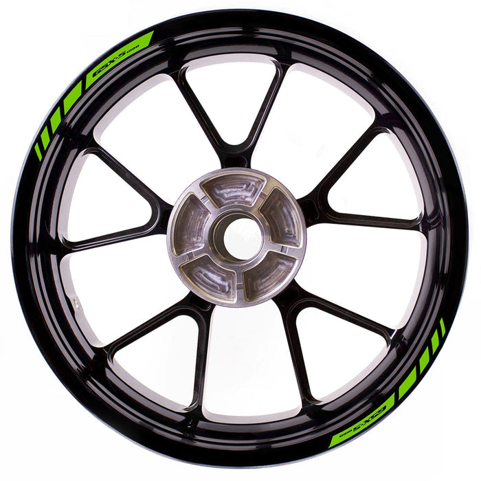 Suzuki GSX-S1000 wheel rim edge sticker with StickerBao logo, black and silver decals for bike customization.