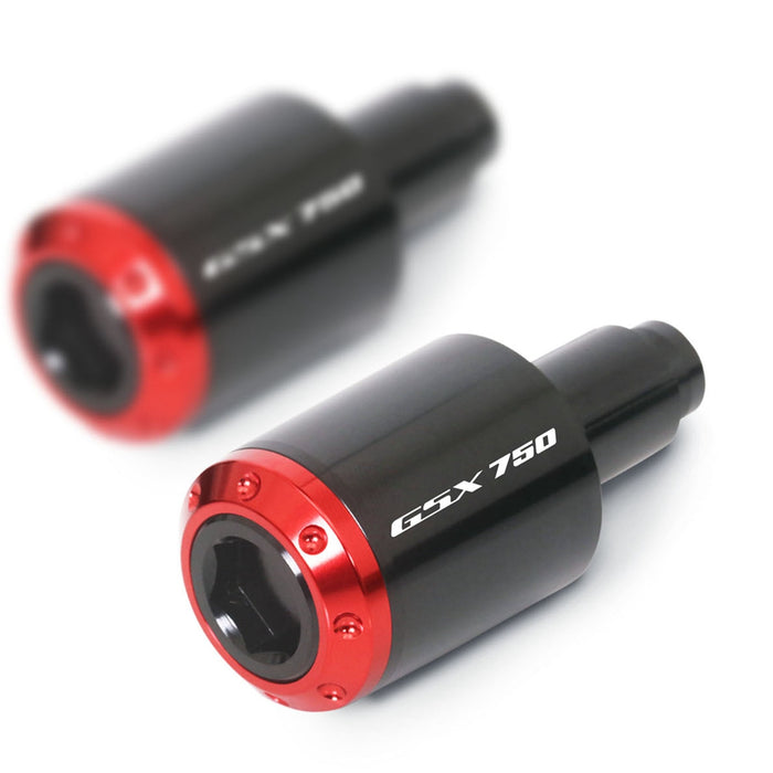 Fit Suzuki GSX750F 1989-2006 Engraved Logo ATOM Bar Ends - MC Motoparts