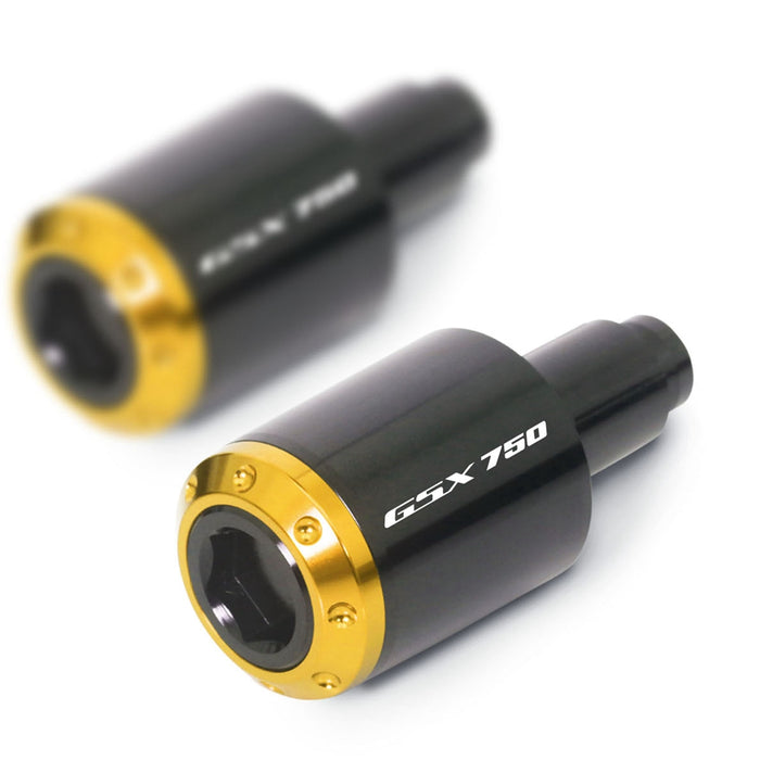 Fit Suzuki GSX750F 1989-2006 Engraved Logo ATOM Bar Ends - MC Motoparts