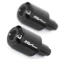 Black MC Motoparts ATOM Bar Ends with engraved logo for Suzuki SV1000 2003-2008 motorcycle handlebar ends.