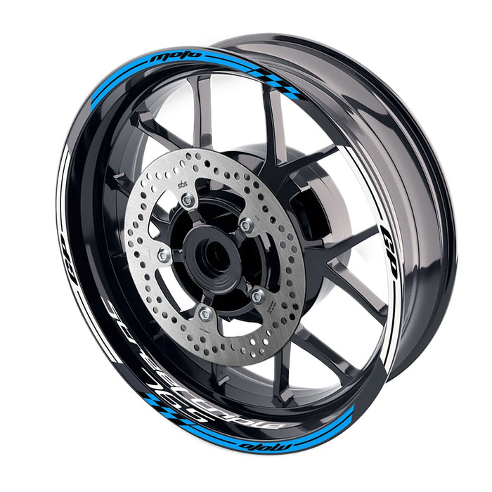 Fit Triumph Street Triple 765 R Logo Moto GP Check 17 inch Wheel Rim Sticker - MC Motoparts