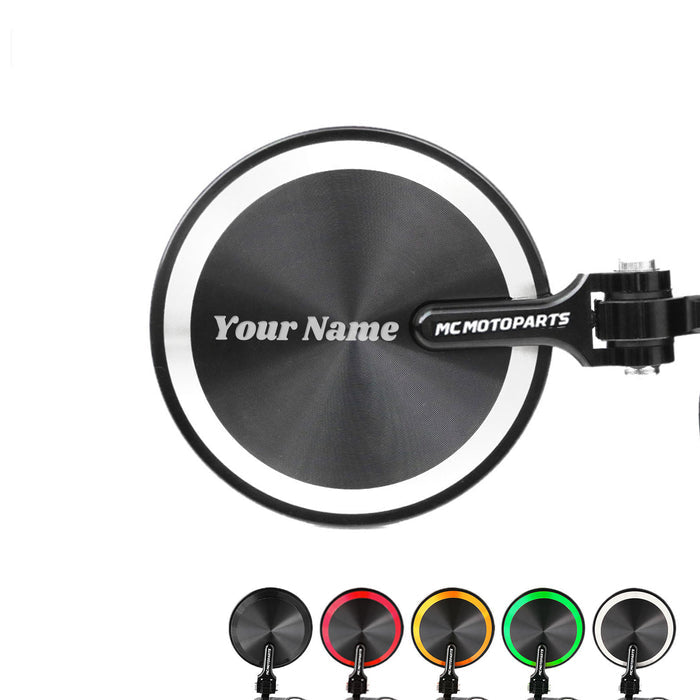 Fit Yamaha Reborn CNC Bar End Mirrors Round Folding Set - MC Motoparts