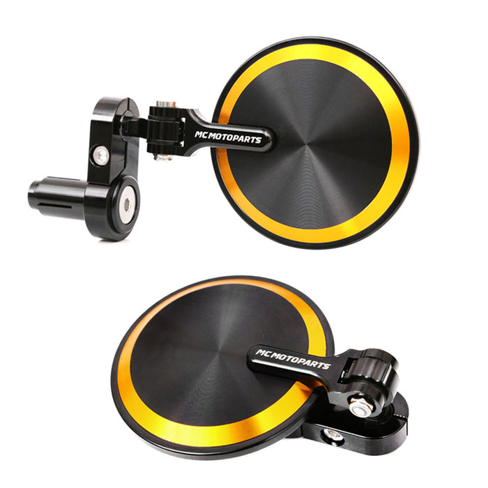Fit Yamaha Reborn CNC Bar End Mirrors Round Folding Set - MC Motoparts