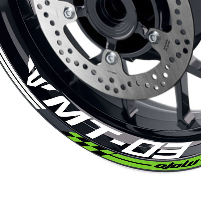 Fit Yamaha MT-03 Logo GP 17 inch Rim Wheel Stickers Racing Check