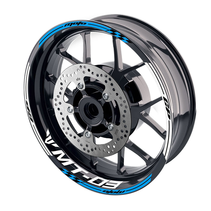 Fit Yamaha MT-03 Logo Moto GP Check 17 inch Wheel Rim Sticker - MC Motoparts