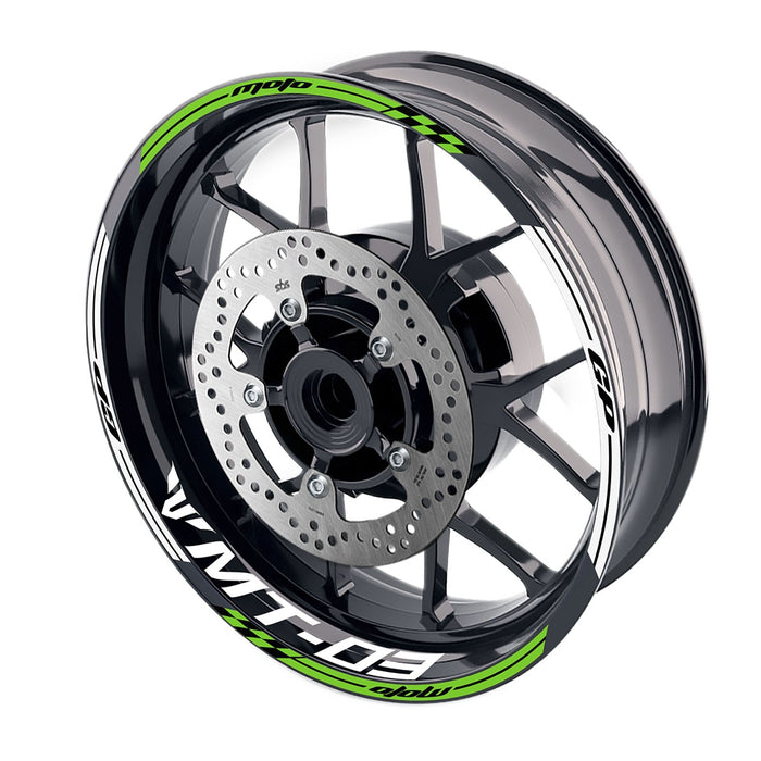 Fit Yamaha MT-03 Logo Moto GP Check 17 inch Wheel Rim Sticker - MC Motoparts