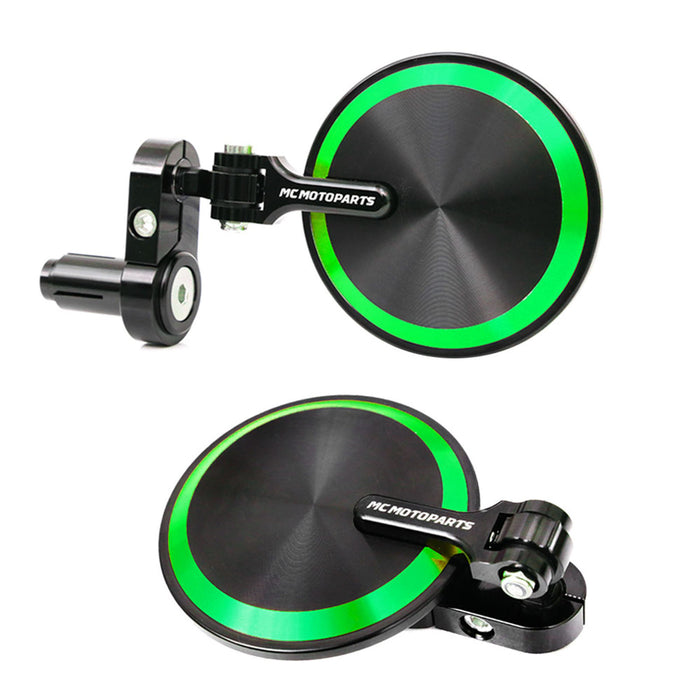 Fit Yamaha Reborn CNC Bar End Mirrors Round Folding Set - MC Motoparts