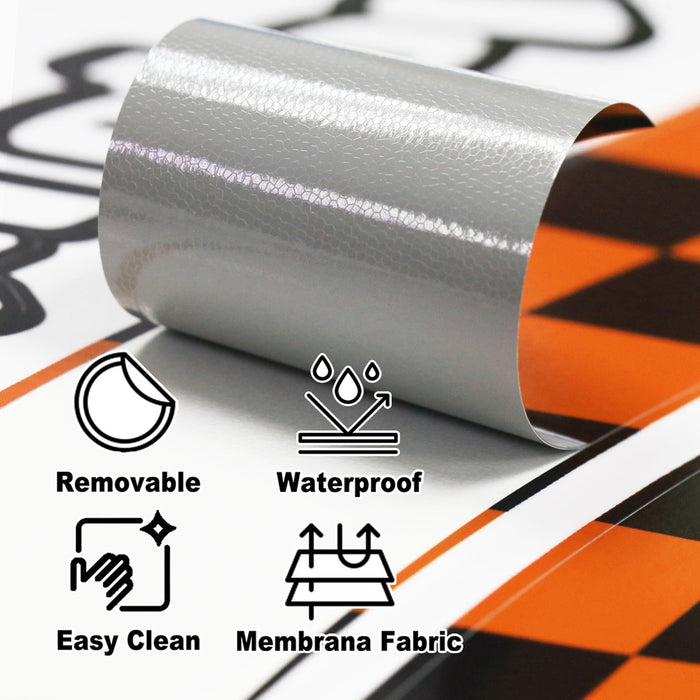 Yamaha Tracer 900 FJ-09 Moto GP wheel rim sticker by StickerBao, orange and white MotoGP logo decal on 17-inch motorcycle wheel rim
