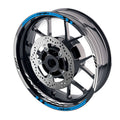Yamaha Tracer 900 FJ-09 Moto GP wheel rim sticker with logo, 17-inch decal, black and white design on motorcycle wheel rim