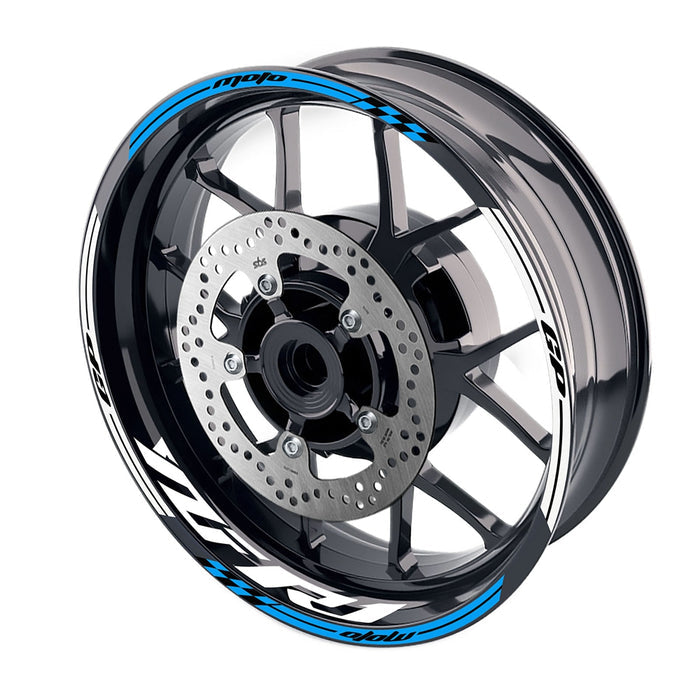 Yamaha YZF R1 2019-2020 MotoGP check logo 17-inch wheel rim sticker by StickerBao, motorcycle wheel decal for rim decoration.