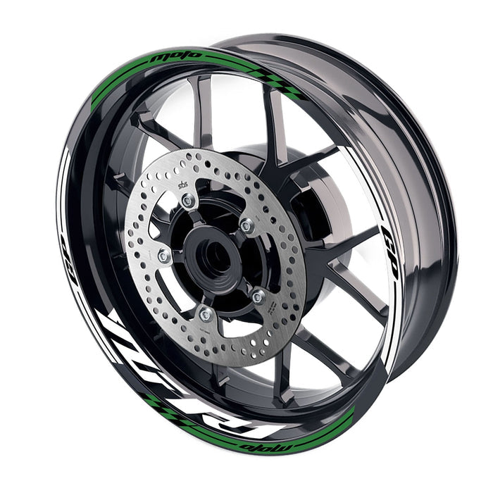 Yamaha YZF R1 2019-2020 Moto GP logo 17-inch wheel rim sticker by StickerBao, black and white MotoGP racing decal for rims.