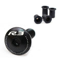 Black CNC windscreen bolts with engraved Yamaha YZF R3 logo for 2014-2020 Yamaha YZF R3 motorcycle windscreen.