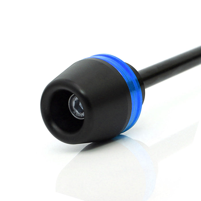 Aluminum Delrin front axle fork sliders for Yamaha YZF R6 05-16 and YZF R1 04-14, CNC machined by MC Motoparts.