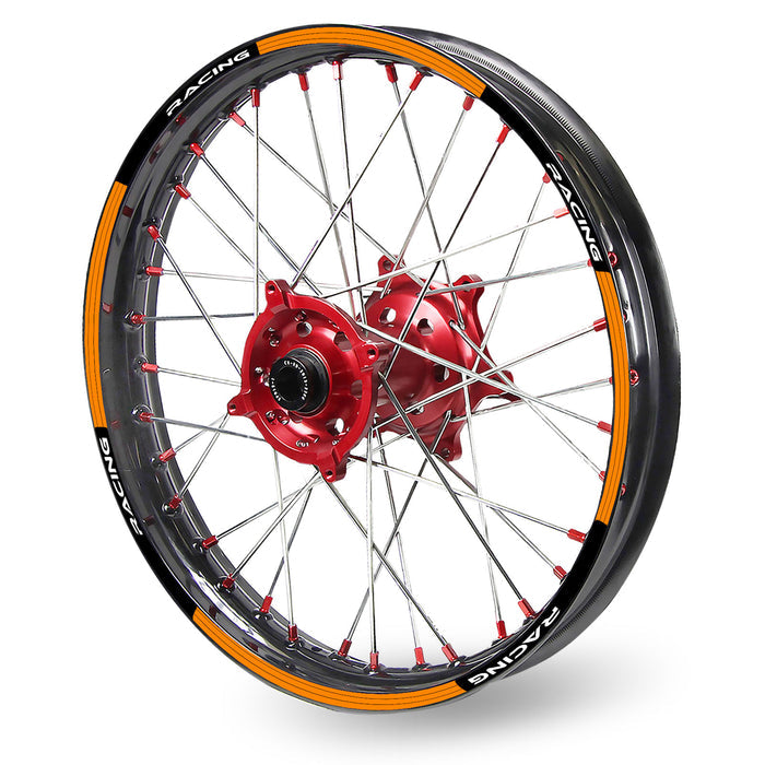 Orange wheel stickers for BETA 350 RR-S dirt bike rims, MX dirt bike rim decals by StickerBao, fits 2017-2020 models.