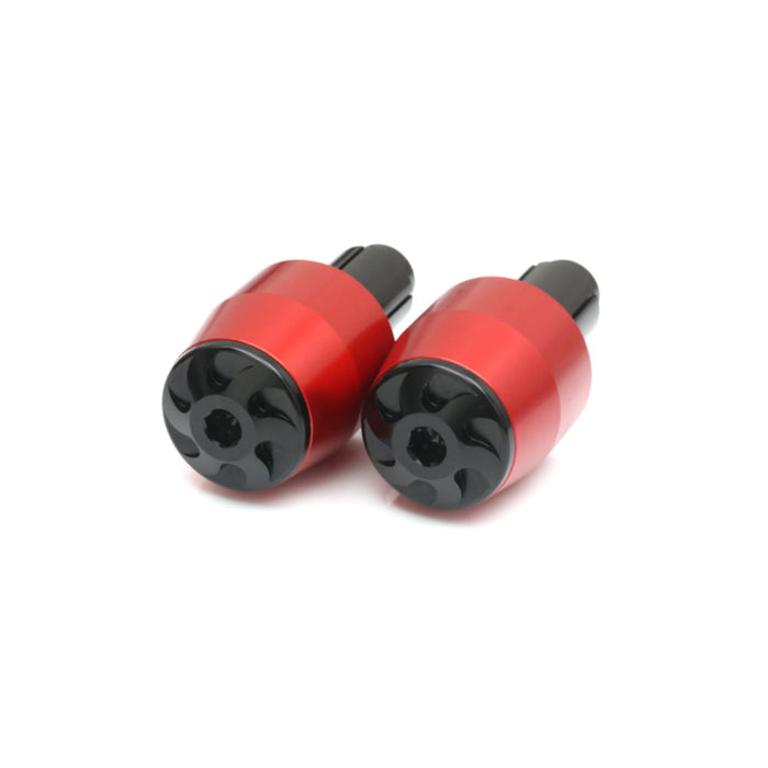 Red CNC bar ends for Honda CB1000R, CB300R, CB650F motorcycles, designed by MC Motoparts with precise machining and durable construction.