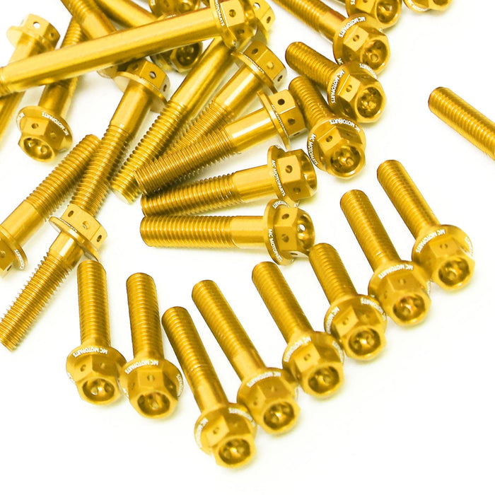 Gold Honda CB600F Hornet 2007-2008 CNC Crankcase Cover Bolt Kit