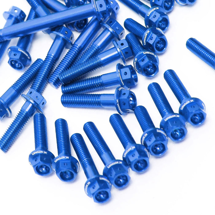 Blue Honda CB600F Hornet 2007-2008 CNC Crankcase Cover Bolt Kit