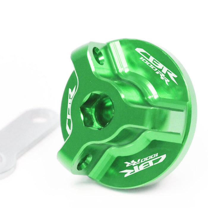 Honda CBR1000RR oil filler cap with engraved logo, compatible with 2004-2023 models, by MC Motoparts.