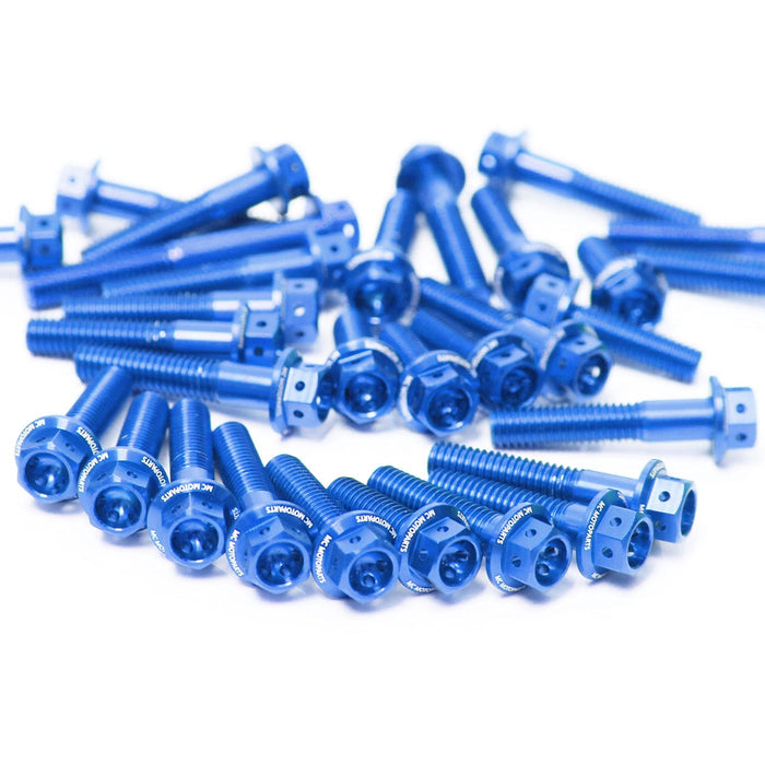 Blue Honda CBR600RR 2003-2004 CNC Crankcase Cover Bolt Kit