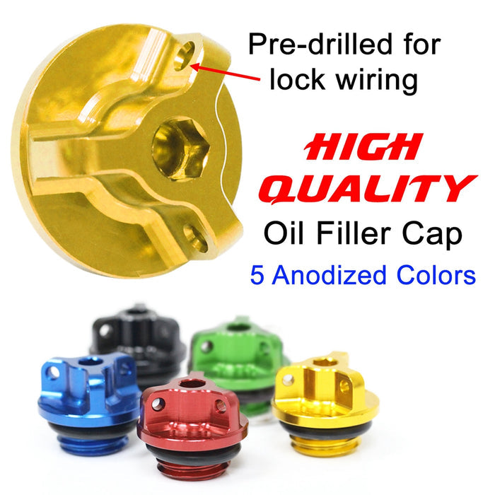 MC Motoparts engraved Honda CBR oil filler cap for CBR929RR, CBR954RR, and CBR600F motorcycle engine oil fill port.