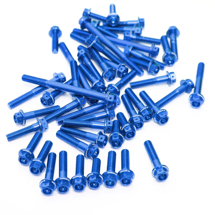 Blue Honda CBR954RR 2002-2003 CNC Crankcase Cover Bolt Kit