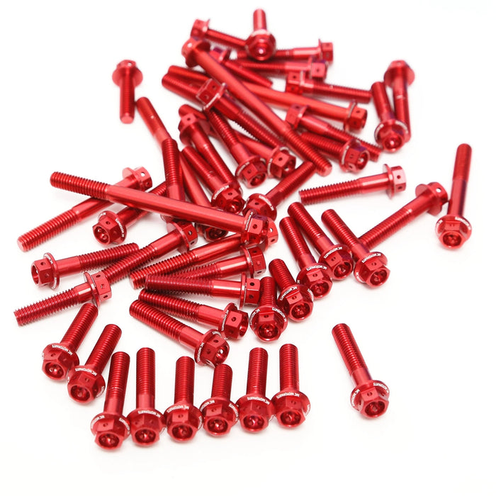 Red Honda CBR954RR 2002-2003 CNC Crankcase Cover Bolt Kit