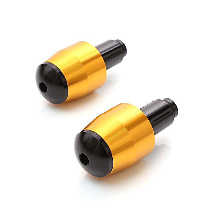 CNC black and gold bar ends for Honda NC 700, 750 Integra, Z125 motorcycle, by MC Motoparts, featuring detailed metal finish