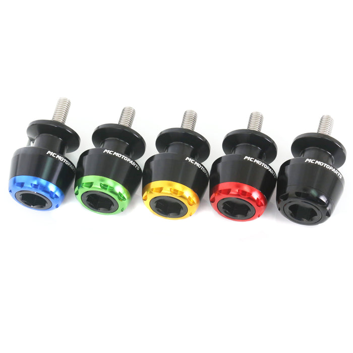 MC Motoparts swingarm spools for Suzuki Hayabusa GSX650F GSXR1000 GSXS1000F, 8mm compatible motorcycle swingarm accessories
