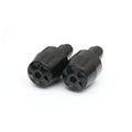 Black CNC bar ends for Yamaha MT-07, MT-09, and MT-10 motorcycles, designed by MC Motoparts, with a sleek, textured finish.