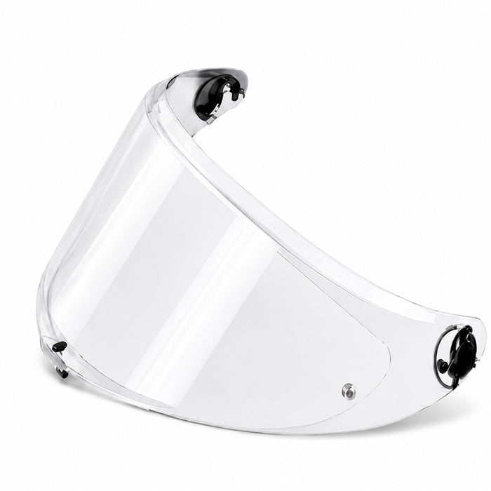 Clear and light tint helmet visor for AGV K6 K6S motorcycle helmets by MC Motoparts, suitable for day and night riding.