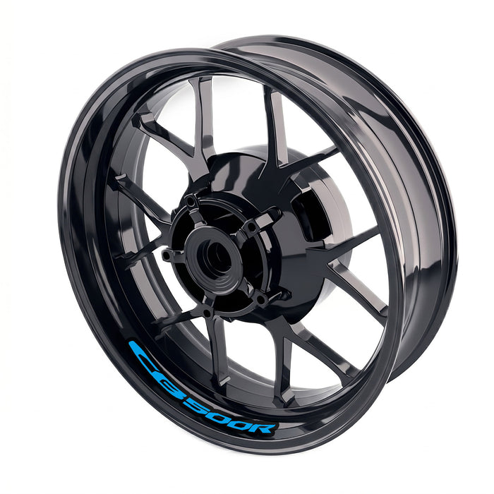 Honda CB500R inner rim sticker set with wheel decals from StickerBao, featuring black and white model-specific rim decals.