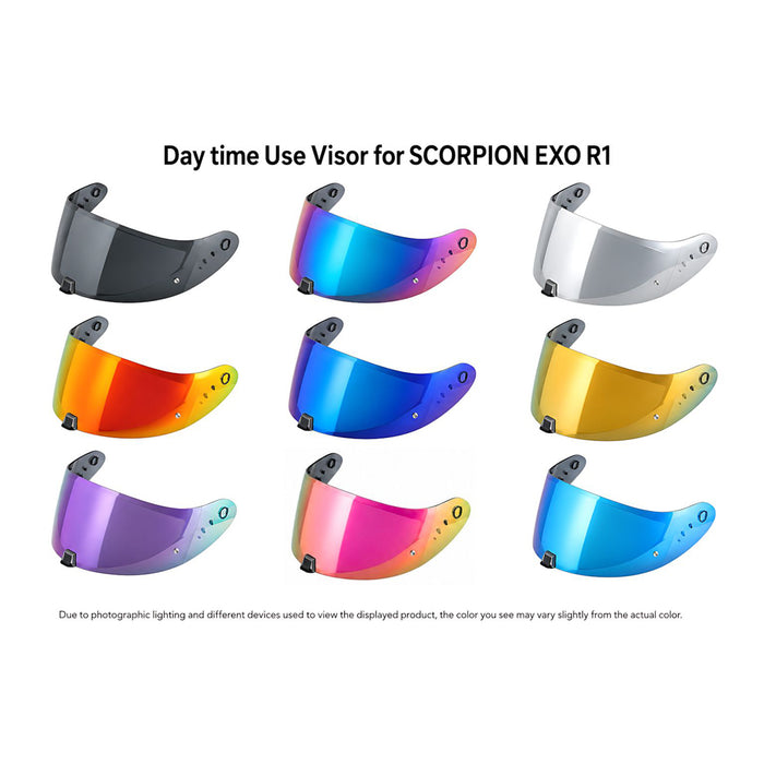 For SCORPION EXO R1 / R1 Air / R1 EVO Replacement Visor – Tinted & Spectra Mirror Finishes - Daytime Use Series