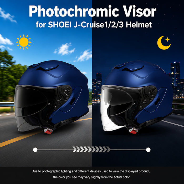 For Shoei J-Cruise1/2/3 J-Force 4 Replacement Visor (CJ-2/CJ-2SP) - Photochromic Visor – Clear to Dark Transition