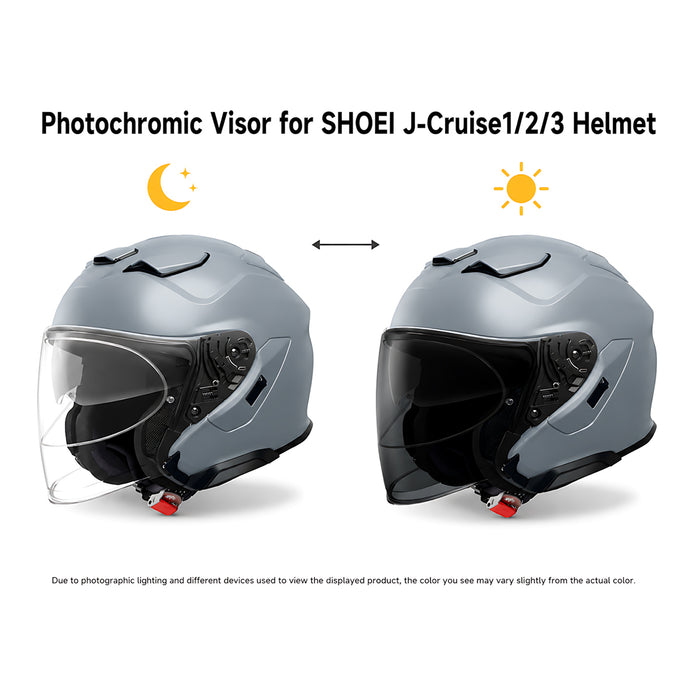 For Shoei J-Cruise1/2/3 J-Force 4 Replacement Visor (CJ-2/CJ-2SP) - Photochromic Visor – Clear to Dark Transition