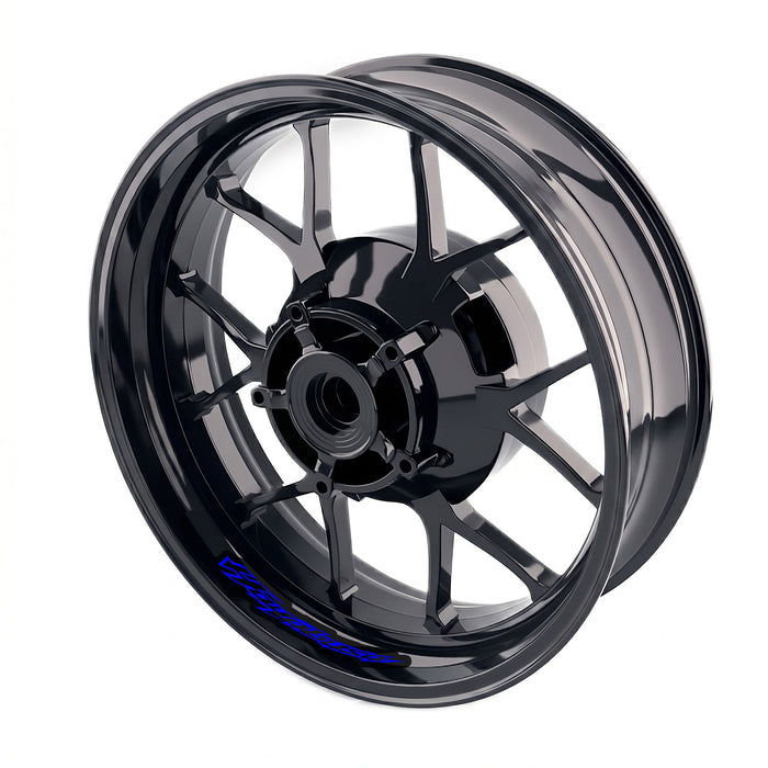 Suzuki Hayabusa GSX1300R wheel inner rim sticker set by StickerBao, featuring bike model-specific wheel decals on a black rim