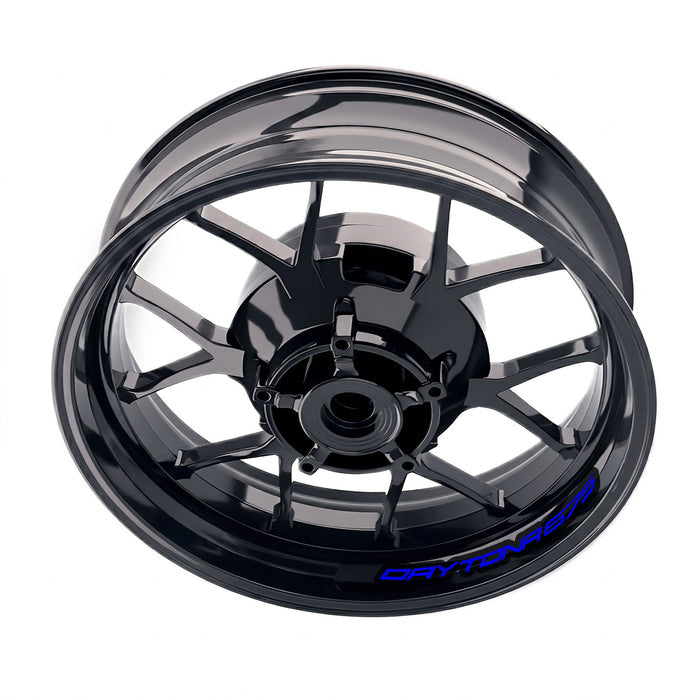 Triumph Daytona 675 R inner rim sticker set by StickerBao, bike-specific wheel decals for custom motorcycle wheel decoration.